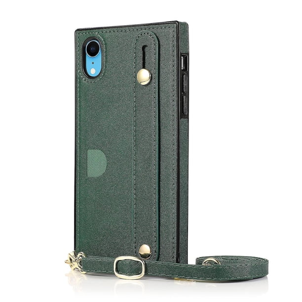 Funda para iPhone XR con cordón de piel sintética