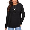 thumbnail image 5 of Sudadera con capucha de manga larga y cuello redondo informal para mujer, sudadera de gran tamaño para otoño e invierno (L), 5 of 5
