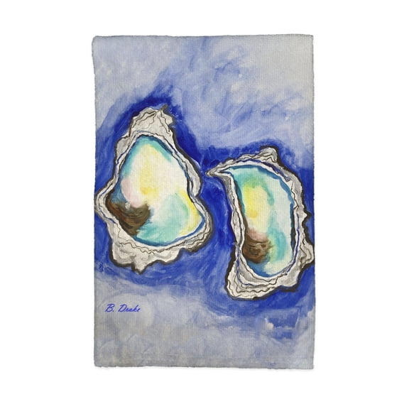 Aqua Oysters Kitchen Towel - 16x25