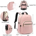 thumbnail image 4 of Lovevook Laptop Backpack for Women, 15.6" Quilted Travel Backpack with Anti-Thief Pocket, Teacher Backpack Book Bag Nurse Bag Purse with USB-Lovely Pink, 4 of 8