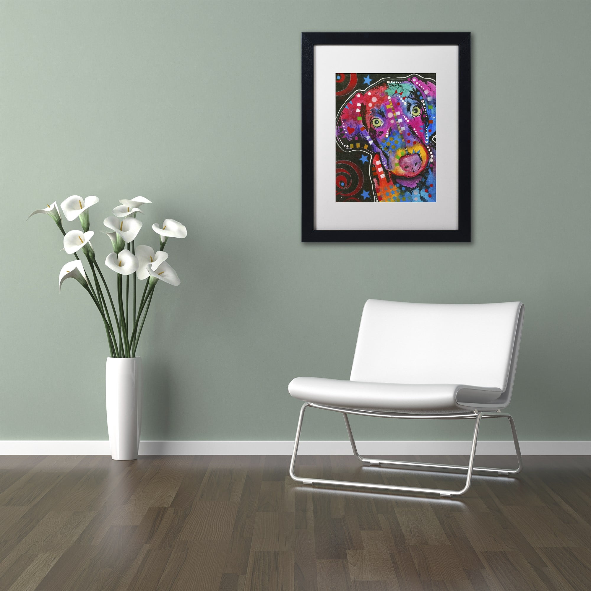 Trademark Fine Art "18" Canvas Art by Dean Russo, White Matte, Black Frame