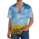 thumbnail image 1 of Fotbe Blooming Sunflower Field Camisa Estampada de Manga Corta para Hombre, Casual de Verano, Estilo Playero, Sin Arrugas-Medium, 1 of 5