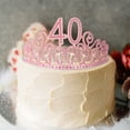 thumbnail image 4 of 40th Birthday Sash And Tiara For Women - Fabulous Glitter Sash + Ripples, 4 of 10