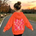 thumbnail image 2 of Luvior Girls Orange Hooded Sweatshirt Fleece Pullover Hoodie With Kangaroo Pocket Casual Fall Winter, 2 of 5