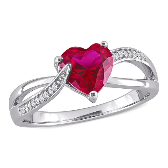 Everly Women's Created Ruby Sterling Silver Ring