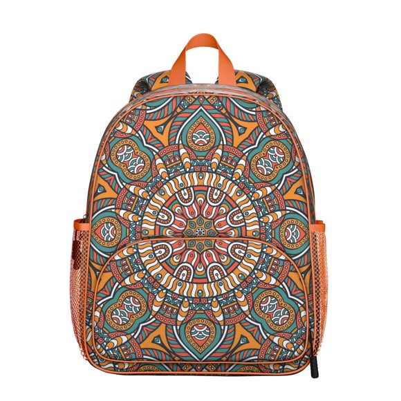 Sac à Dos Étudiant Yoga Ethnique - Design Mandala Guérison Sacrée avec Motif Paix Sérénité et Tranquillité, Tissu Oxford Léger et Durable pour l'École