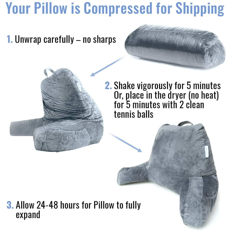 ComfortSpa Reading Pillow for Bed Adult Size, Back Rest Pillow