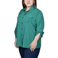 thumbnail image 2 of Plus Size 3/4 Sleeve Roll Tab Blouse, 2 of 3