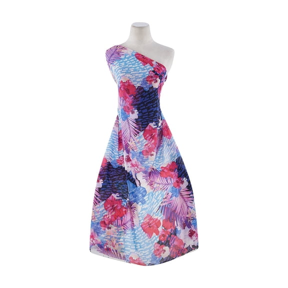 Zelouf High Multi Chiffon Print  , Sewing, DIY, Crafts Fabric by the Yard, 634 Orchid/fush, 3 Yard