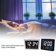 thumbnail image 4 of Reloj despertador LCD colorido Naiovety con termómetro alarmas de mesita de noche Electrodomésticos Blanco HA082663-01, 4 of 6