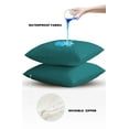 thumbnail image 4 of Pack of 2 Outdoor Pillow Covers, Solid Color Teal Waterproof Square Throw Pillowcase Cushion Decorative Pillow Covers for Couch Patio Tent, 24x24 in, 4 of 6