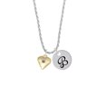 thumbnail image 2 of Delight Jewelry Goldtone Large Light Purple Crystal Heart Silvertone Script Initial Disc - B - Charm Necklace, 20"+3", 2 of 4