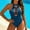 01 Dark Blue, variant on YueHuiYing Women’s Push Up One Piece Swimsuit Twist Front Cutout Adjustable Straps Swimwear