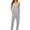 Gray, variant on Diufon Rompers for Women V Neck Sleeveless Spaghetti Strap Overalls Pockets Solid Color Playsuit