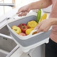 thumbnail image 5 of Kmbangi Fruit Basket Sink Silicone Dish Tub Collapsible Storage Container, 5 of 5