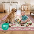 thumbnail image 4 of ODIKA 4'x6' Ultra-Soft Area Rug, Pink Long Coquette Motif Delicate Frame Border Vintage Sage Bathroom None Washable, Bare feet friendly, Silk-Touch for Bedroom Home office, 4 of 7