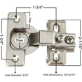 thumbnail image 2 of Silverline Face Frame Concealed Euro 105Deg Regular Closing Compact Cabinet Hinges, 100 Pack, 2 of 4
