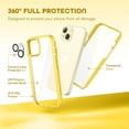 thumbnail image 3 of Compatible with iPhone 15 Plus Case, with Built-in 9H Tempered Glass Screen Protector + 2X Camera Lens Protector, Dustproof Cover Designed Full Body Rugged Shockproof Phone Case 6.7", Yellow, 3 of 14