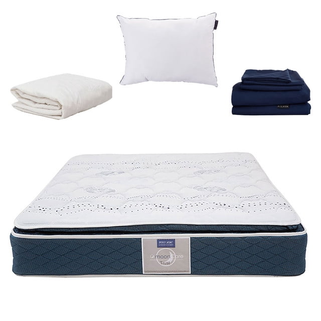 Colchón Queen Size + Almohada One + Sábanas Softy + Protector de Colchón Restonic Trust