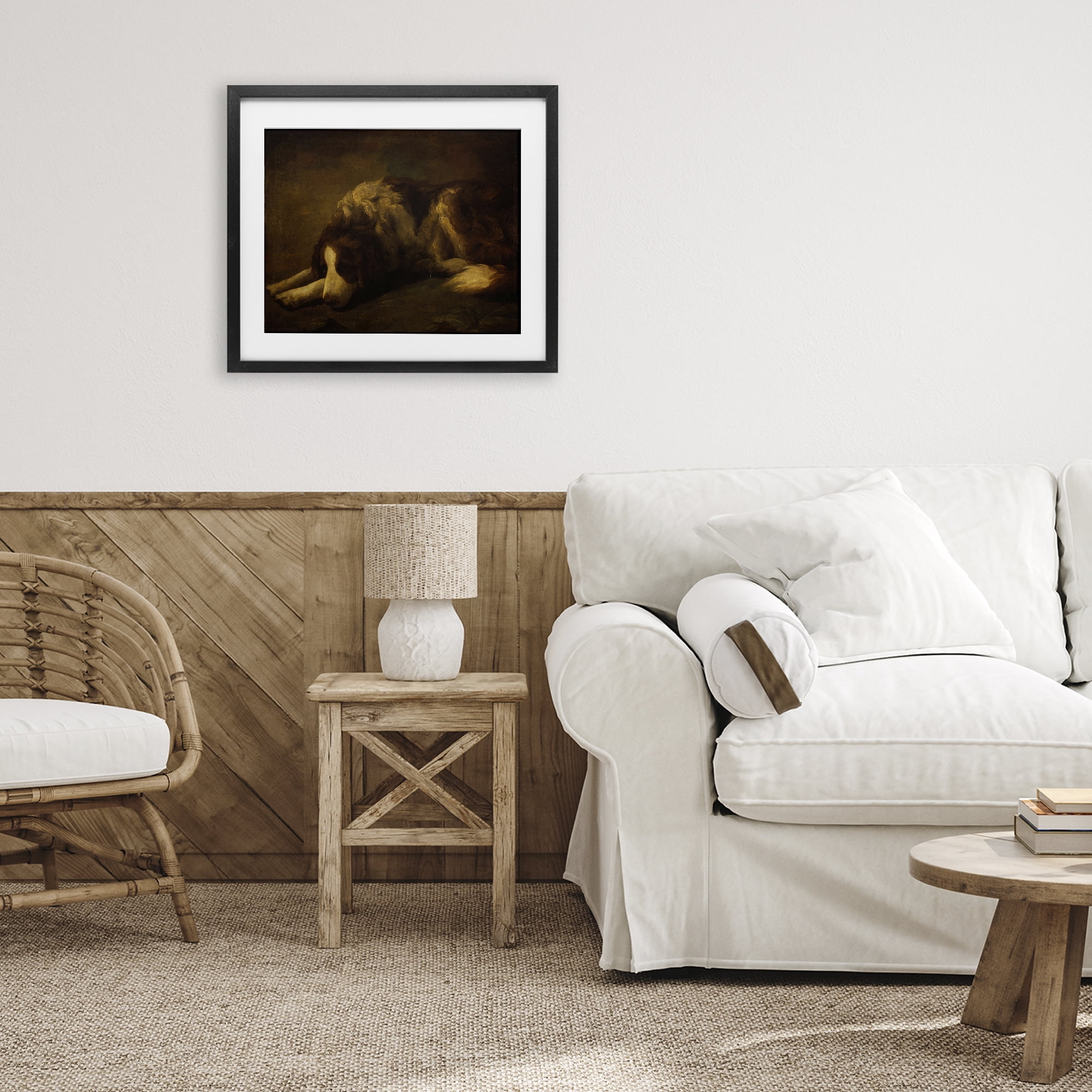 Stupell Industries Dim Lighted Classic Dog Black Framed Print Under Glass, design by Lil' Rue