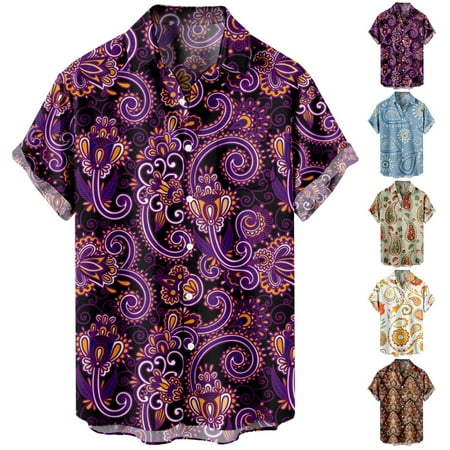 

Men s and Big Men s Casual Short Sleeve Shirt & Top Tropical Polyester Blouses Sizes Kids-Adult Unisex