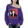 thumbnail image 1 of Awkward Styles AOC Off Shoulder Sweatshirt Ocasio Ladies Sweater Ocasio Oversized Sweaters Patriotic Sweater Made in USA AOC Off The Shoulder Sweater American Style Ocasio Sweatshirt Cortez Outfit, 1 of 4