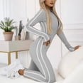 thumbnail image 2 of Women's Long Sleeve Zip Front Bodycon Jumpsuit Athletic Slim Fit Tracksuit, 2 of 5