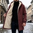thumbnail image 2 of Mens Fleece Coat Full Zip Hoodie Casual Solid Color Outdoor Pocket Long Sleeve Warm Hoodie Coat, 2 of 6