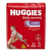 Huggies Little Movers Baby Diapers, Size 5 (27+ lbs), 19 Ct (Select for More)