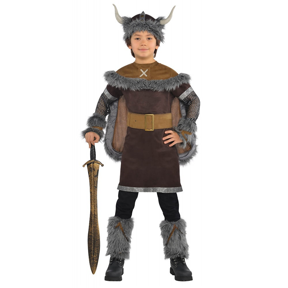 Garçons Viking Costume Guerrier Fighter Wartime Kids Fancy Dress 5/6/7 ans