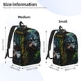 thumbnail image 3 of Bixox Realistic Style Green Fur Wolf Printing Canvas Backpack Lightweight Casual Travel Backpack School Backpack Fits 15.6 Inch Notebook, 3 of 5
