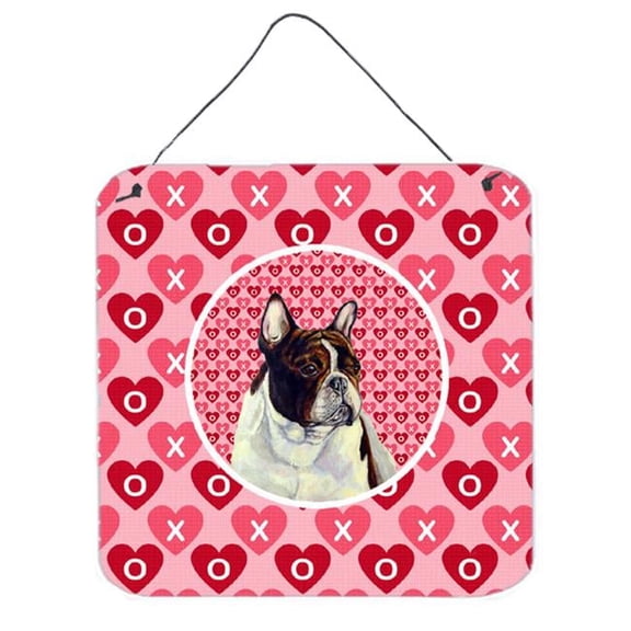 French Bulldog Valentines Love And Hearts Aluminium Metal Wall Or Door Hanging Prints