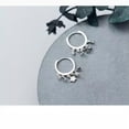 thumbnail image 3 of K-KED Real 925 Sterling Silver Fancy Hoop Earrings Hoops Pretty Star Decorative-Gold, 3 of 8