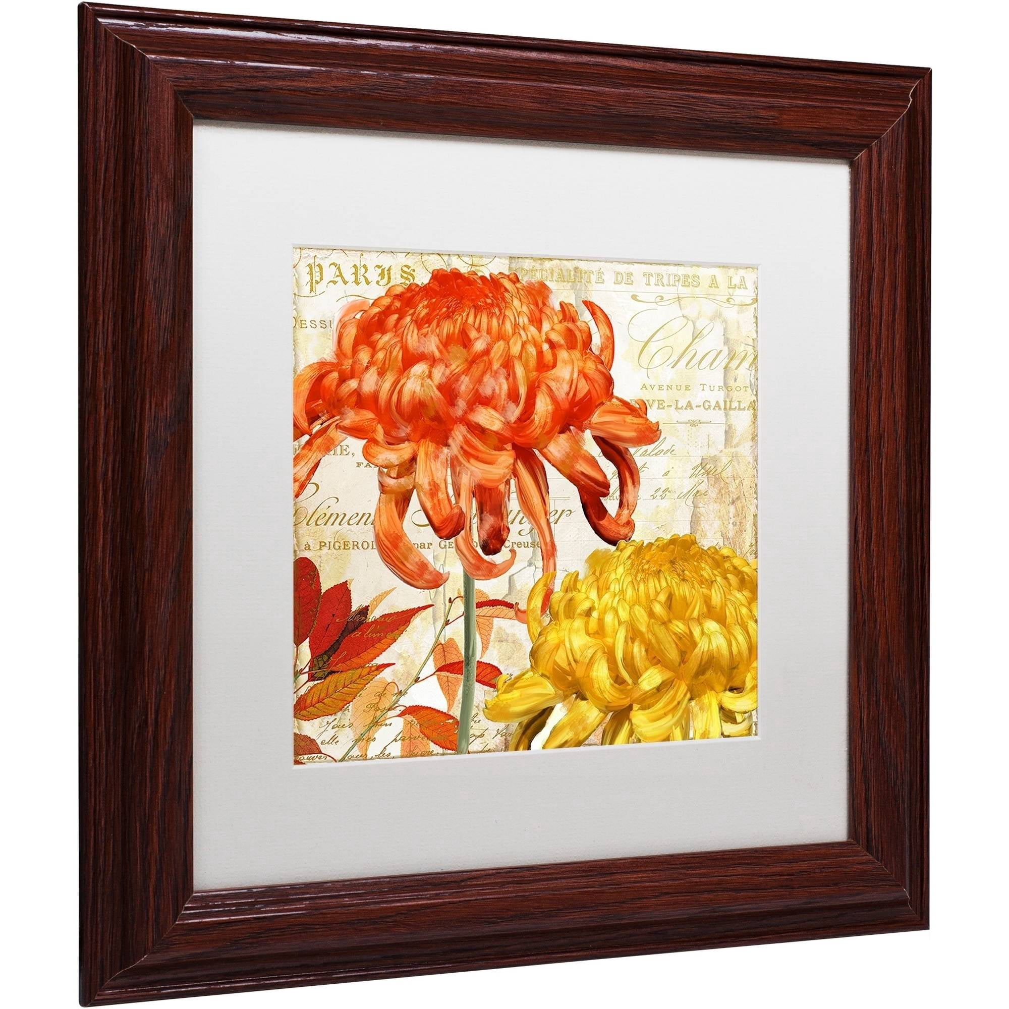 Trademark Fine Art "Chrysanthemums I" Canvas Art by Color Bakery White Matte, Wood Frame