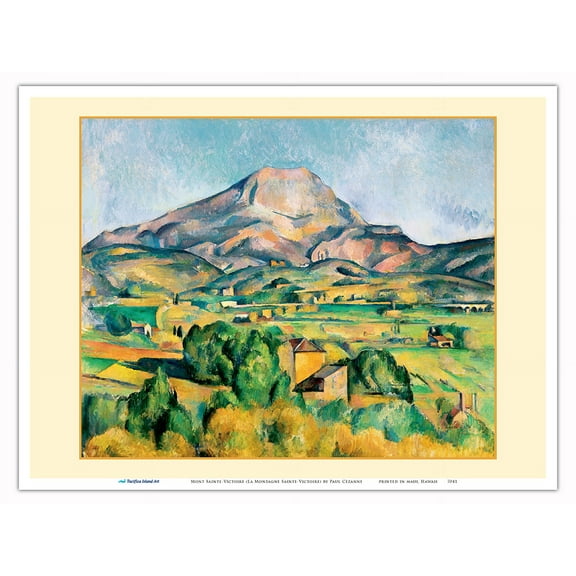 Mont Sainte-Victoire (La Montagne Sainte-Victoire) - From an Original Color Painting by Paul Cézanne c.1892 - Master Art Print (Unframed) 9in x 12in