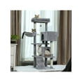 thumbnail image 1 of Cat Tower For Large Cats With Plush Hammock Cat Shelves And Dangling Pompom Cat Scratching Posts And 2 Condos Houses, 1 of 7
