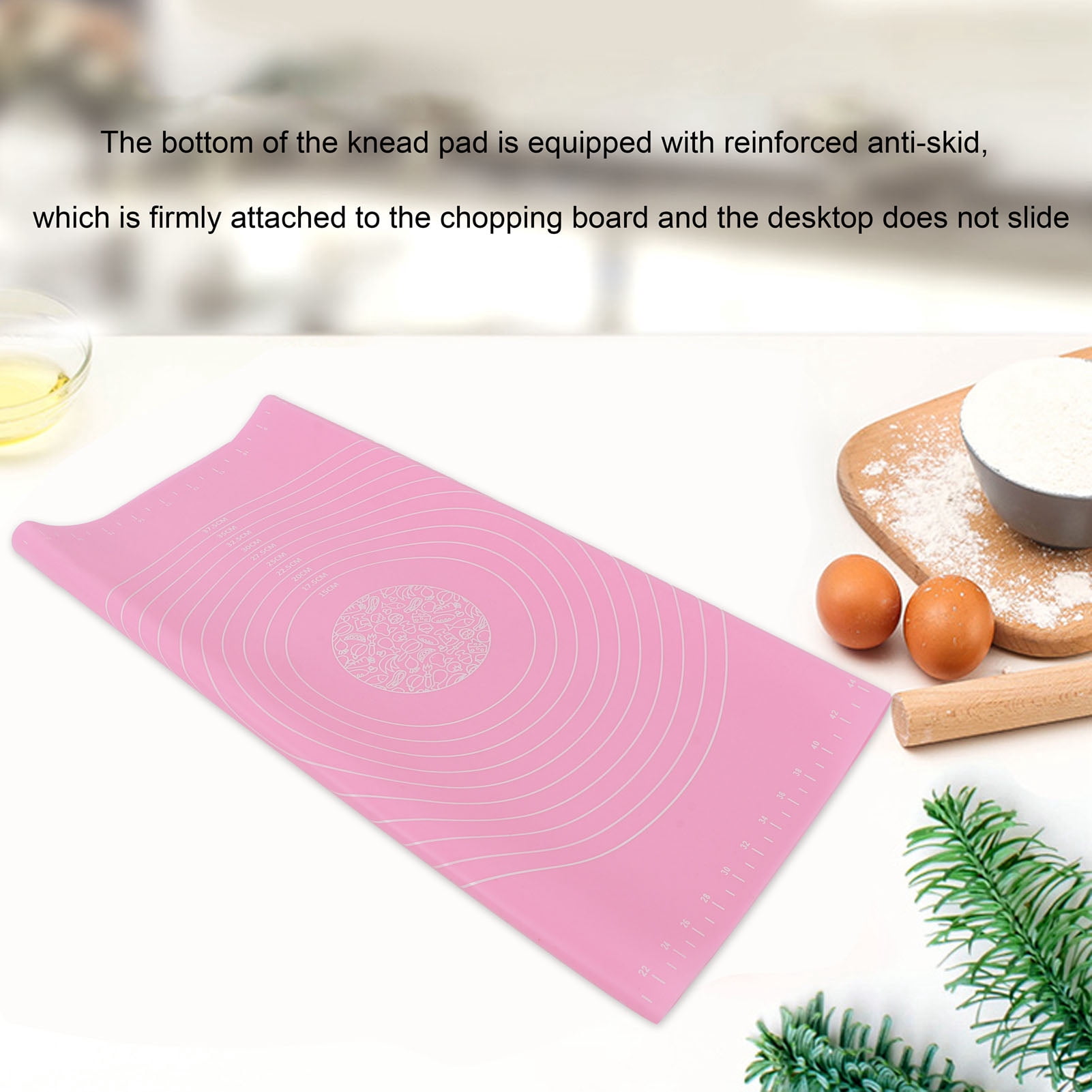 Silicone Baking Mat, 27.6x19.7in With Scale Chopping Board Heat Oven Mat Silicone Pastry Mat, For Bake Pizza Cake Rolling Dough,Kneading Fondant