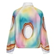 thumbnail image 6 of Jackets for Women Winter Coat Jackets Flannel Stand Collar Jacket(Rainbow Tie-Dye Donut,Size:S-4XL), 6 of 7