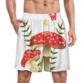 thumbnail image 1 of NICKSUN Shorts de Pyjama Amusants pour Hommes, Bas de Pyjama Courts Doux avec Poches, Champignon Rouge Papillon, S, 1 of 5