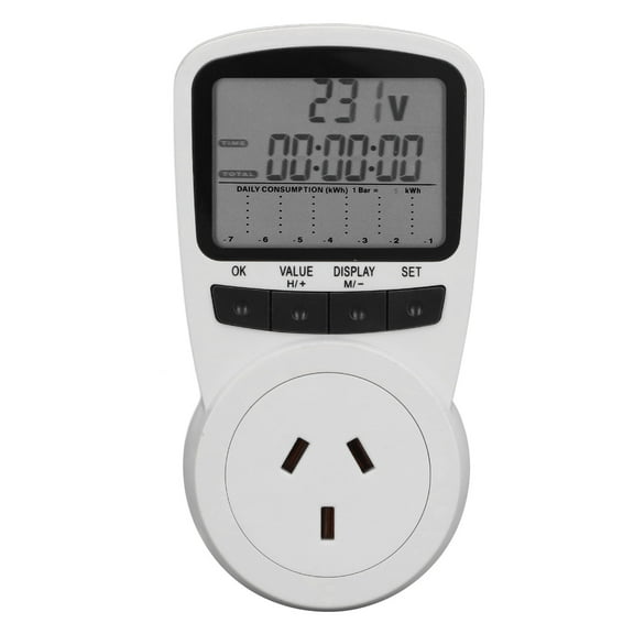 Falleo Clearance 240V Socket Power Meter Smart with LCD Overload Protection Electricity Usage Monitor for Home AU Plug