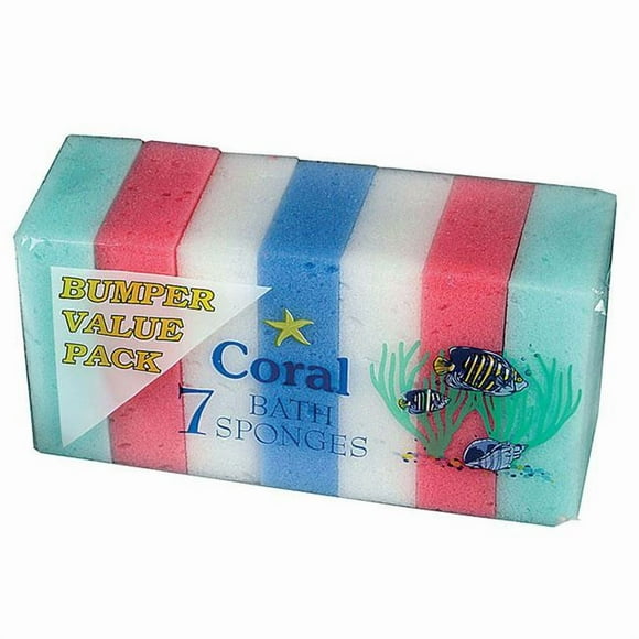 Coral Bath Body Sponge 7pk