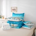 thumbnail image 6 of Manfei Lovely Seashell 7-Piece King Bedding,Kawaii Starfish King Bed in a Bag,Light Blue,Polkadot Reversible, 6 of 8