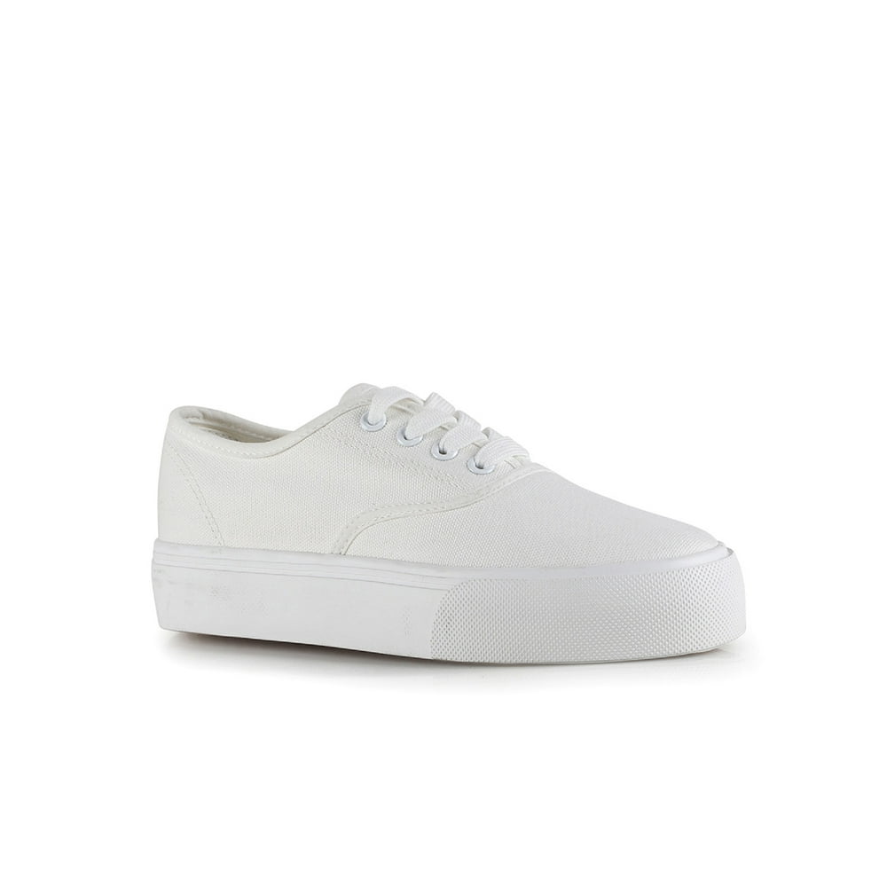 wide white canvas sneakers