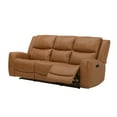 thumbnail image 4 of Roundhill Furniture Cozura 3-Piece Leather Power Recling Living Room Set, Silverado Butternut, 4 of 15