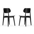thumbnail image 2 of BizChair Set of 2 Commercial Grade Solid Wood Dining Chairs with Curved Oval Backrests in Black, 2 of 15