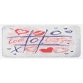 thumbnail image 1 of Valentines Day Kitchen Mat, Xoxo Game with Lips Sketchy Circles Hearts Romantic Love Theme, Plush Decorative Kitchen Mat with Non Slip Backing, 47" X 19", Blue Red and White, by Ambesonne, 1 of 1