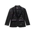 thumbnail image 3 of DPOIS Kids Boys Shiny Sequins Suit Jacket Blazer Coat Wedding Party Formal Tuxedo A Black 10, 3 of 7
