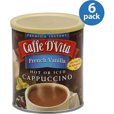 Caffe D'Vita French Vanilla Cappuccino, 16 Ounce Cans (Pack of 6)