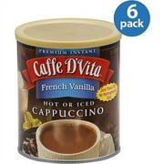 Caffe D'Vita French Vanilla Premium Instant Cappuccino Mix, 16 oz, (Pack of 6)