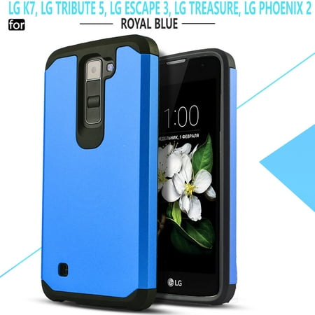 LG K7 Case,With [Premium Screen Protector Included], STARSHOP Drop Protection Dual Layers Phone Cover - Blue